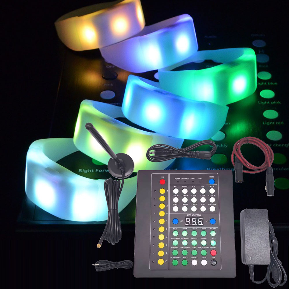 Event Party Dj - DMX-Funktion LED-Silikon-TPU-Armbänder mit 48 Tasten, 1000