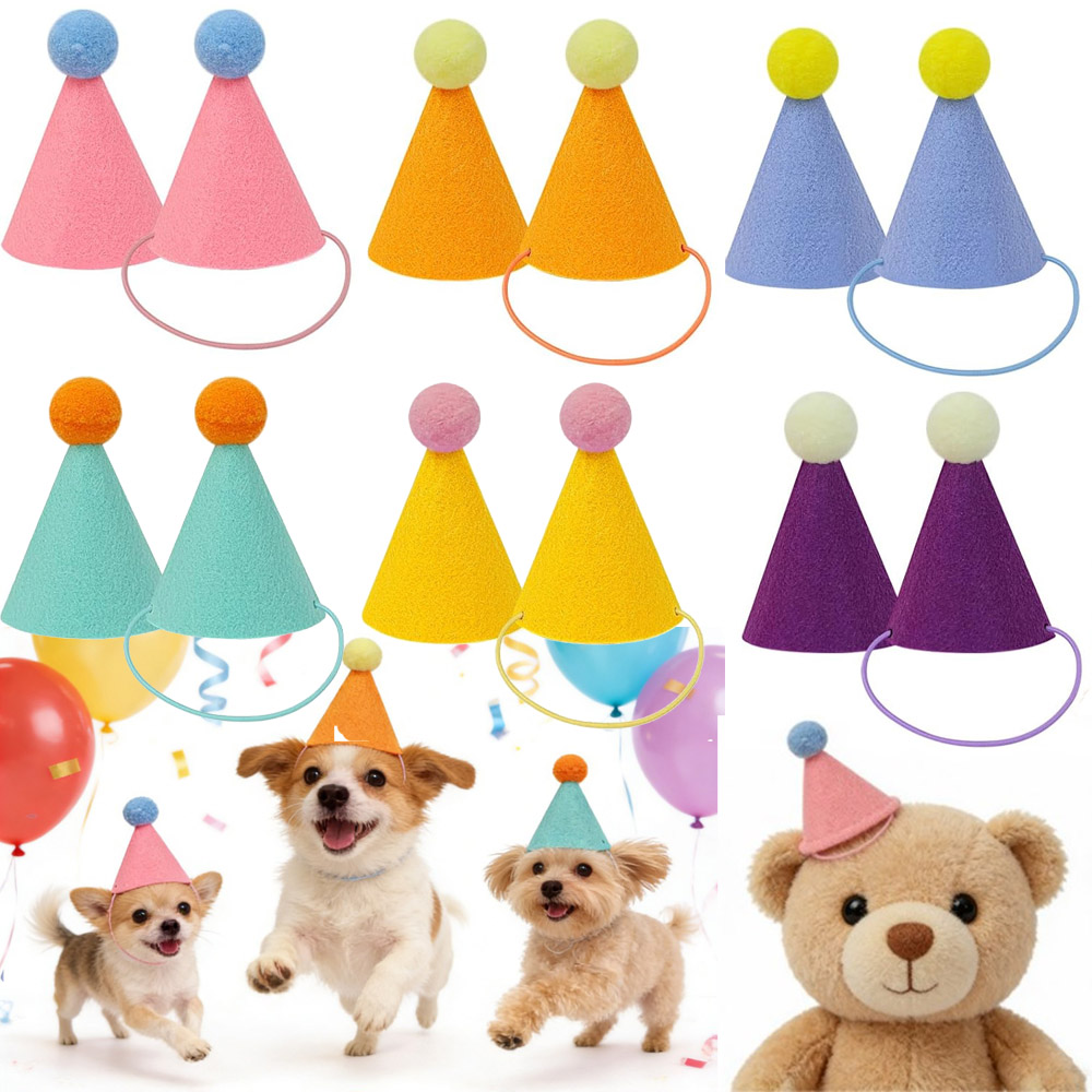 Party Hat Cone - 3/6 Stück Haustier-Partyhüte Bunte Mini-Partyhüte für