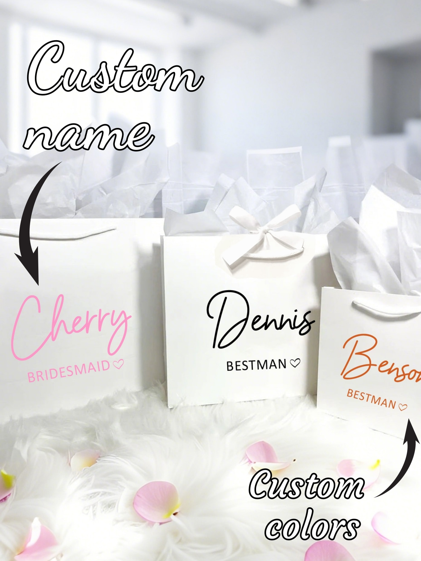 Party Favor Bag - 1 Stück Personalisierte Hochzeits-Geschenktasche für Brautjungfern,